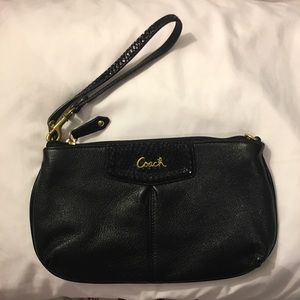 Black Leather Coach Wristlet
